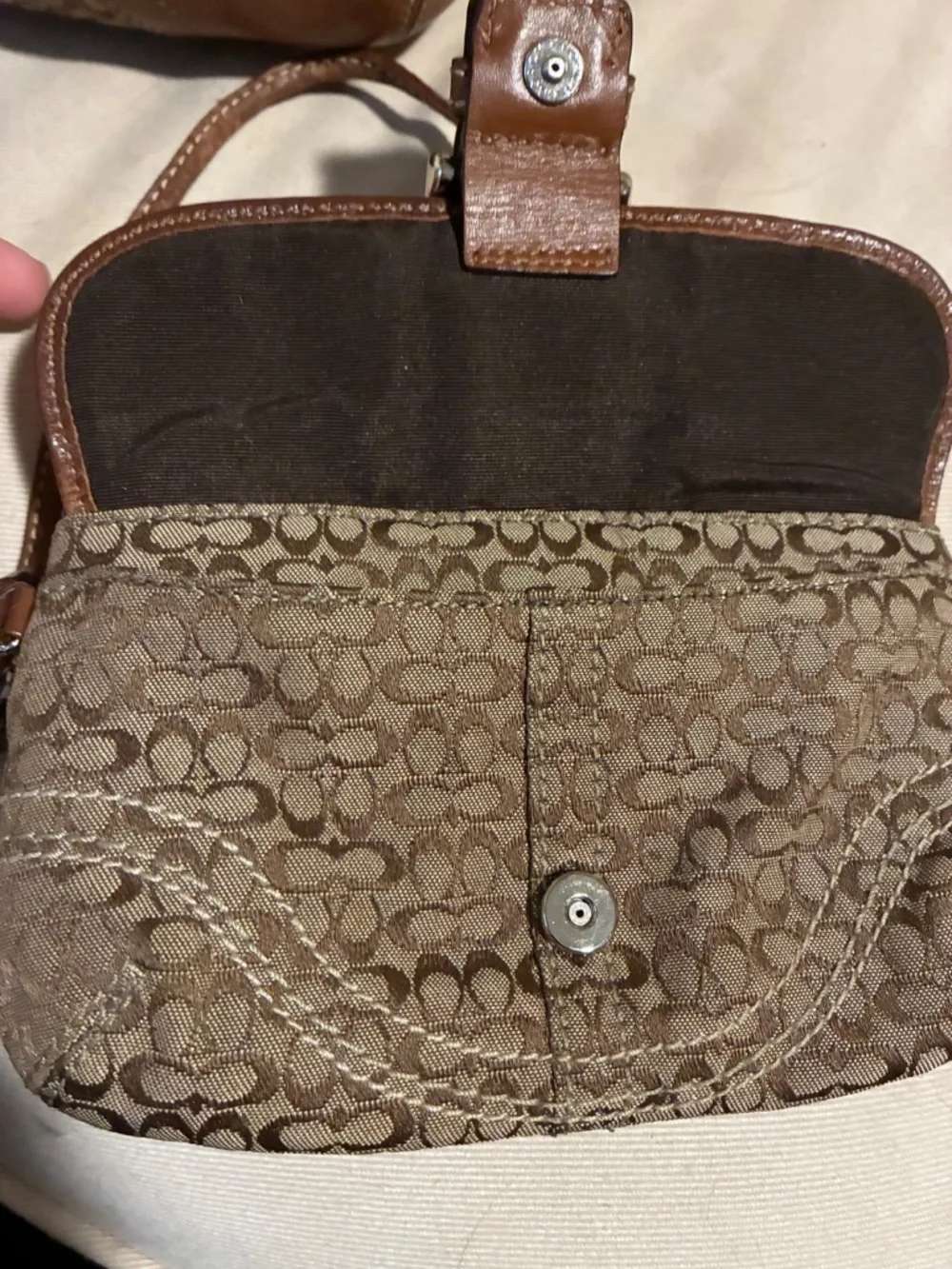 Coach soho 6818 bag and wristlet combo brown signature c print